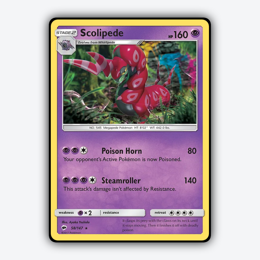 Scolipede 058/147 - Burning Shadows Set - Card Rug