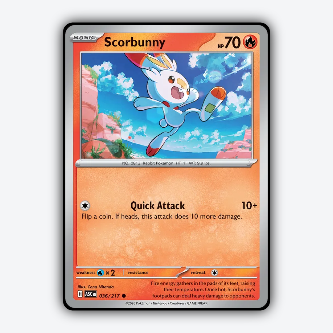 Scorbunny 036/217 - Ascended Heroes Set - Card Rug