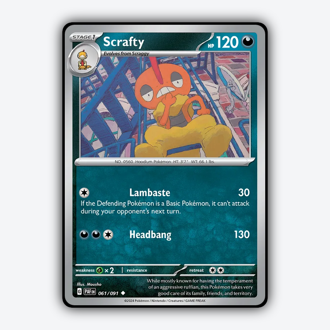 Scrafty #61 - Paldean Fates Set - Card Rug