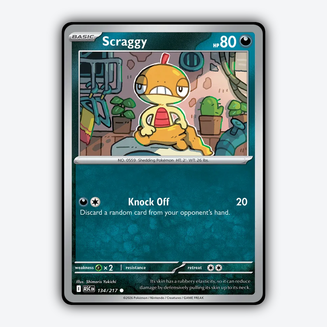 Scraggy 134/217 - Ascended Heroes Set - Card Rug