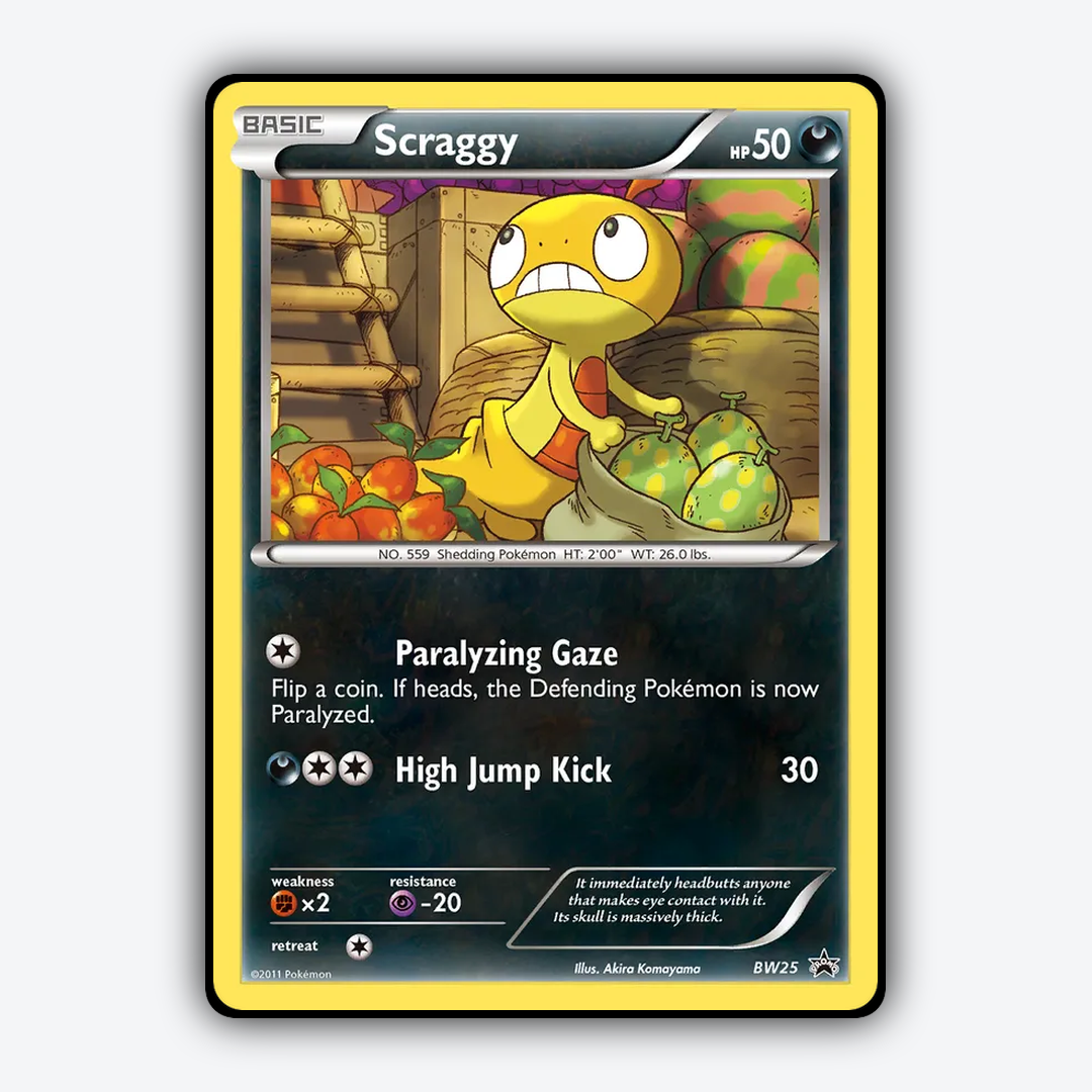 Scraggy #25 - BW Black Star Promos Set - Card Rug