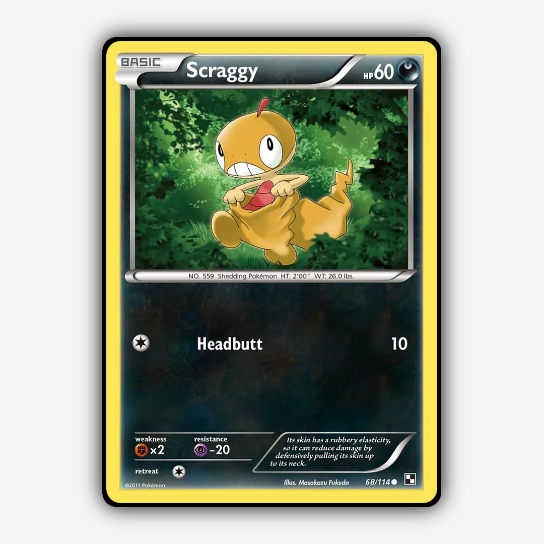 Scraggy 068/114 - Black & White Set - Card Rug