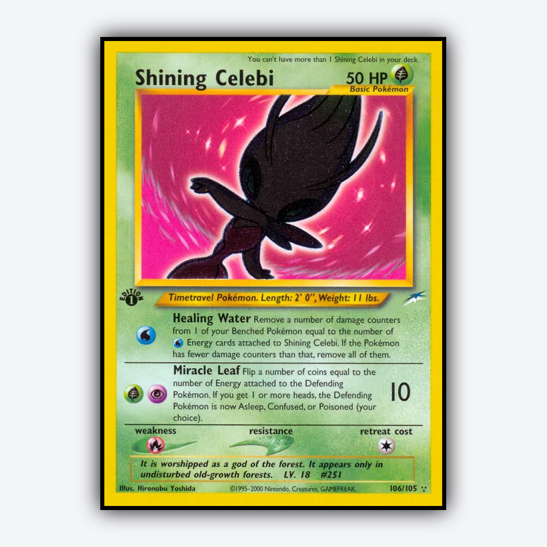 Shining Celebi 106/105 - Neo Destiny Set - Card Rug