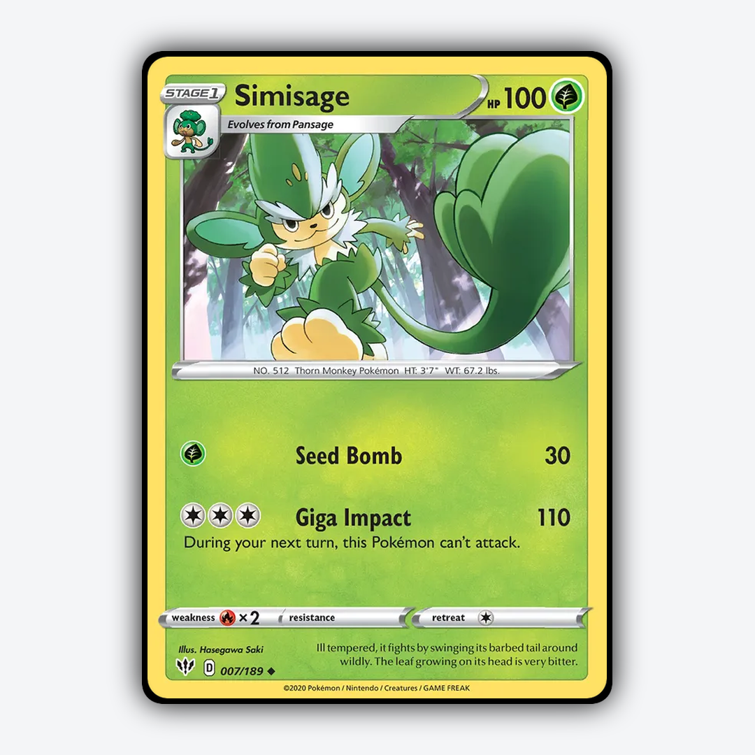 Simisage 007/189 - Darkness Ablaze Set - Card Rug