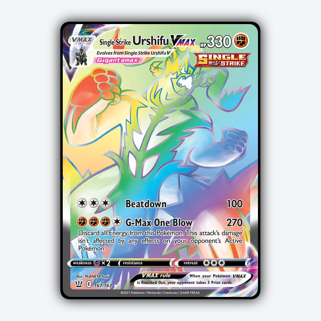 Single Strike Urshifu VMAX 167/163 - Battle Styles Set - Card Rug