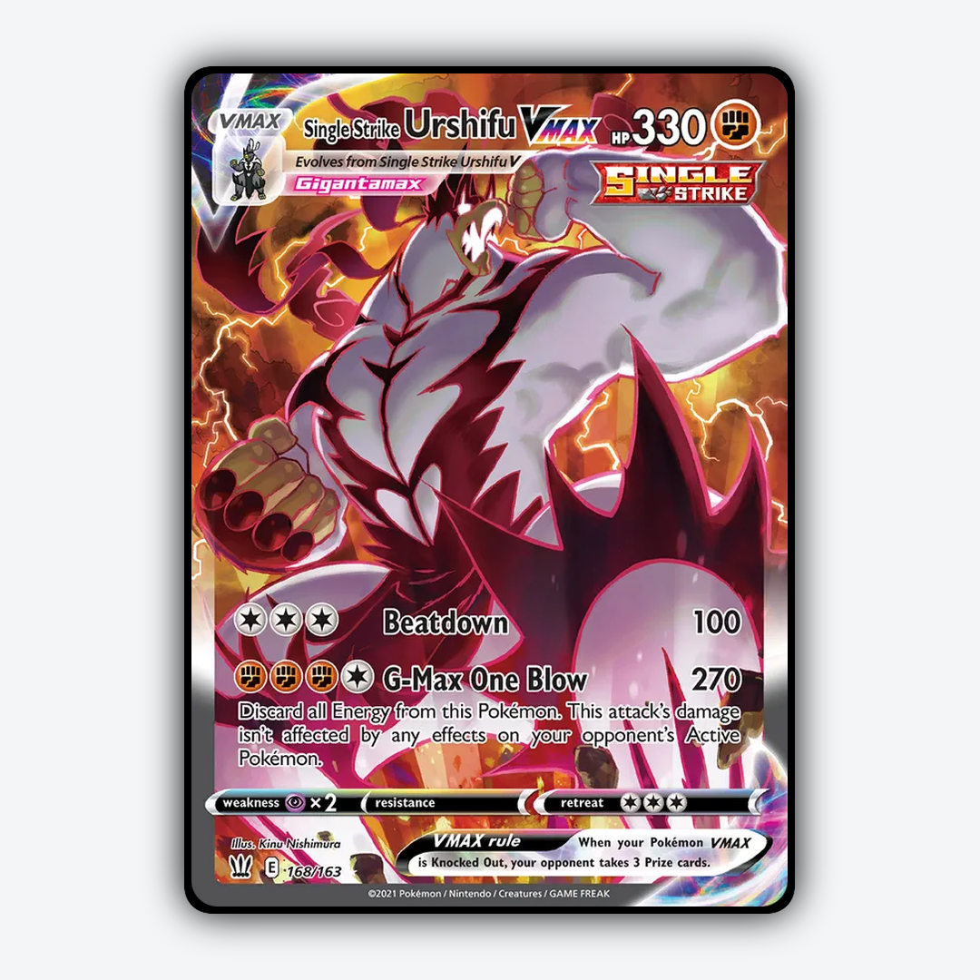 Single Strike Urshifu VMAX 168/163 - Battle Styles Set - Card Rug