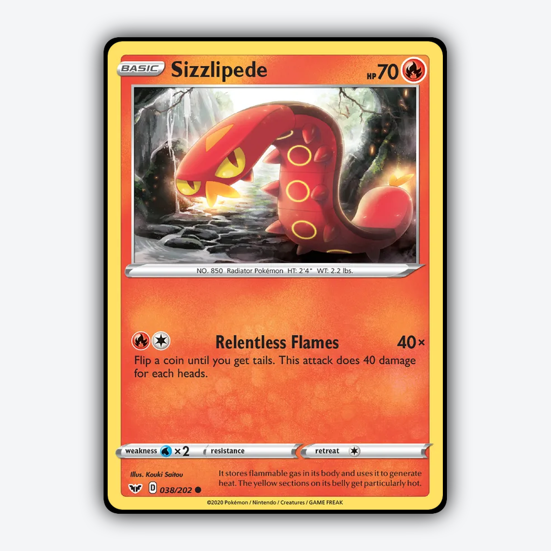 Sizzlipede 038/202 - Sword & Shield Set - Card Rug