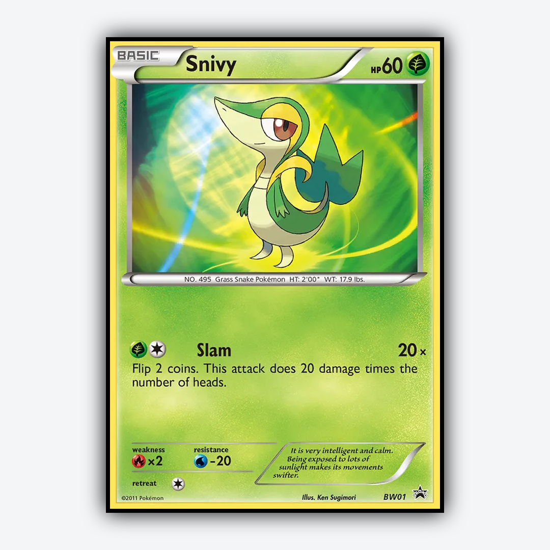 Snivy #1 - BW Black Star Promos Set - Card Rug