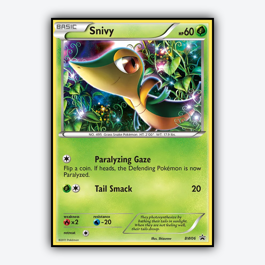 Snivy #6 - BW Black Star Promos Set - Card Rug