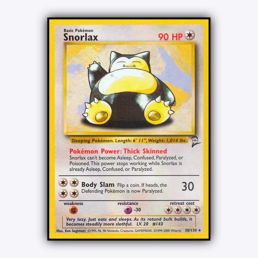 Snorlax 030/130 - Base Set 2 Set - Card Rug