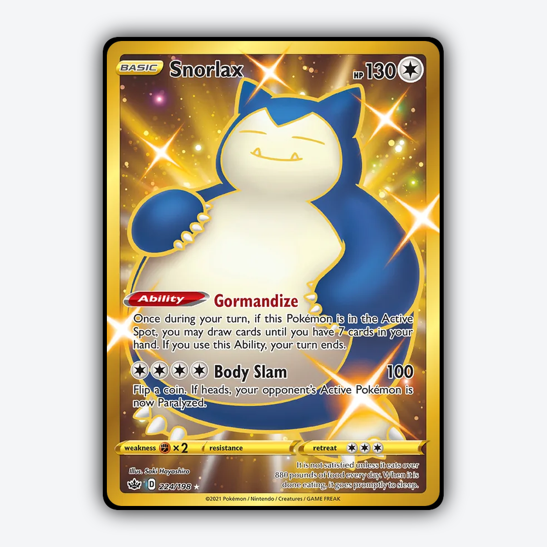 Snorlax 224/198 - Chilling Reign Set - Card Rug