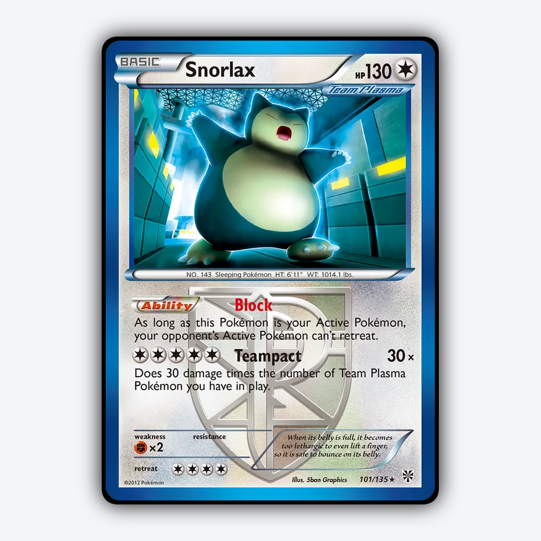 Snorlax 101/135 - Plasma Storm Set - Card Rug