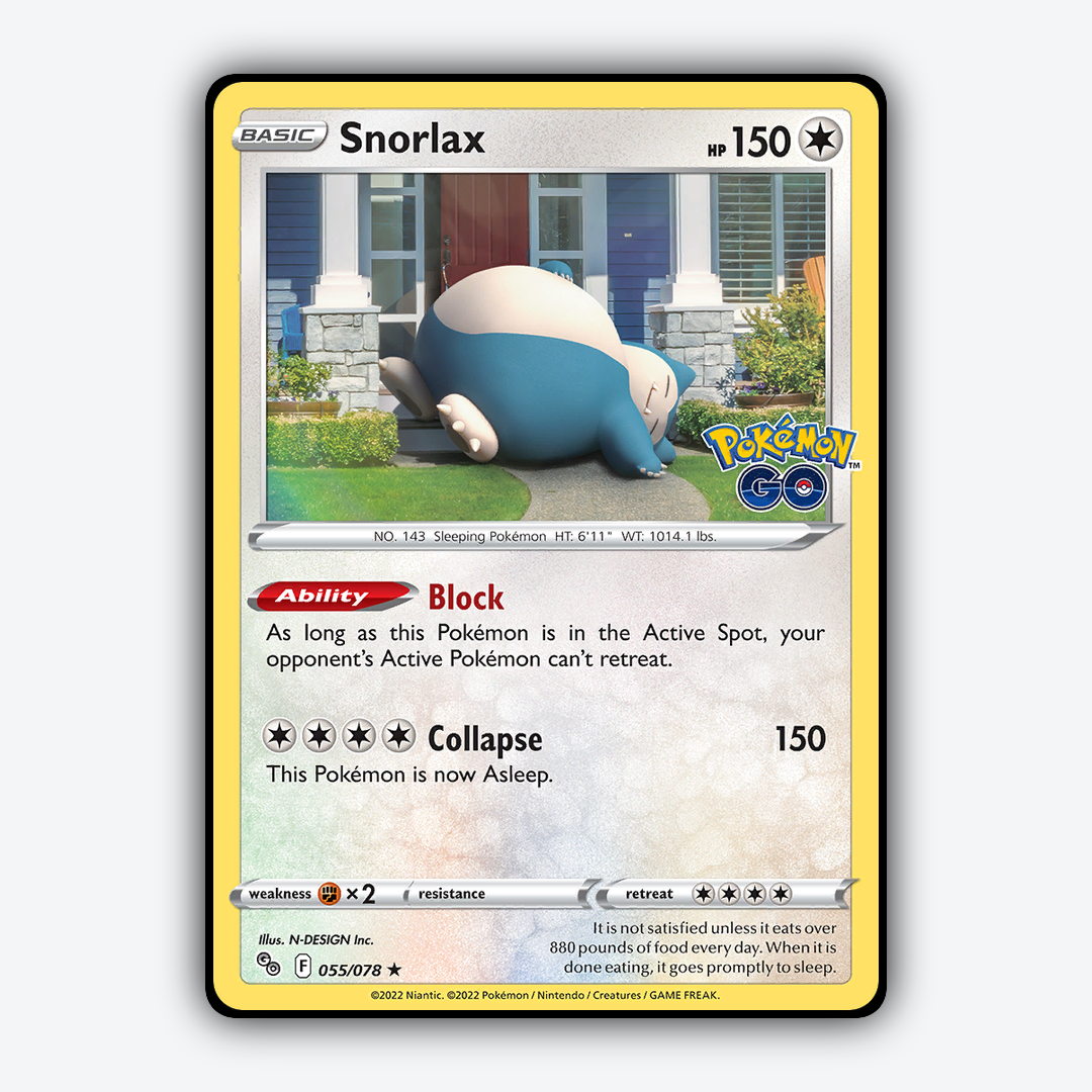 Snorlax 055/78 - Pokémon GO Set - Card Rug