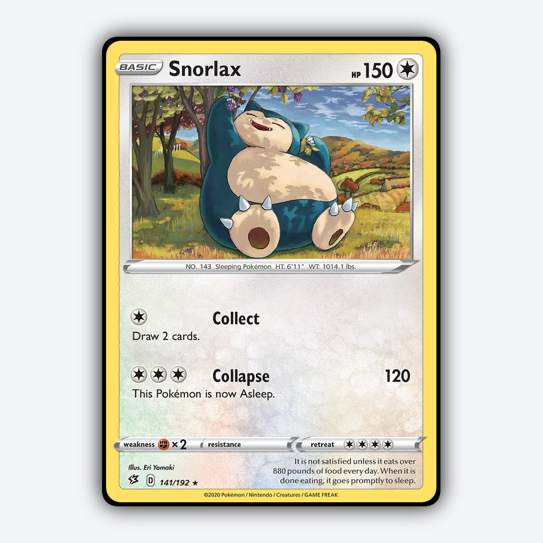 Snorlax 141/192 - Rebel Clash Set - Card Rug