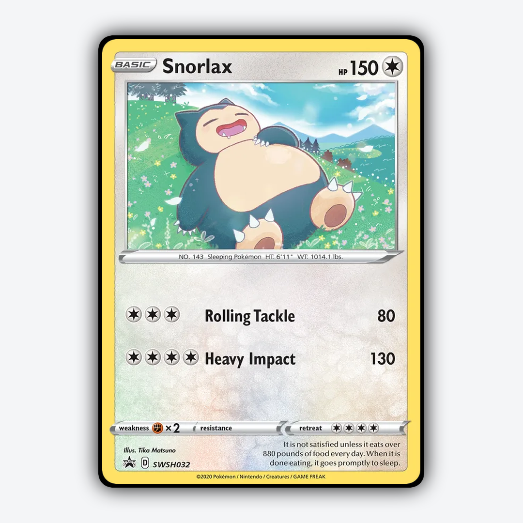Snorlax #32 - SWSH Black Star Promos Set - Card Rug
