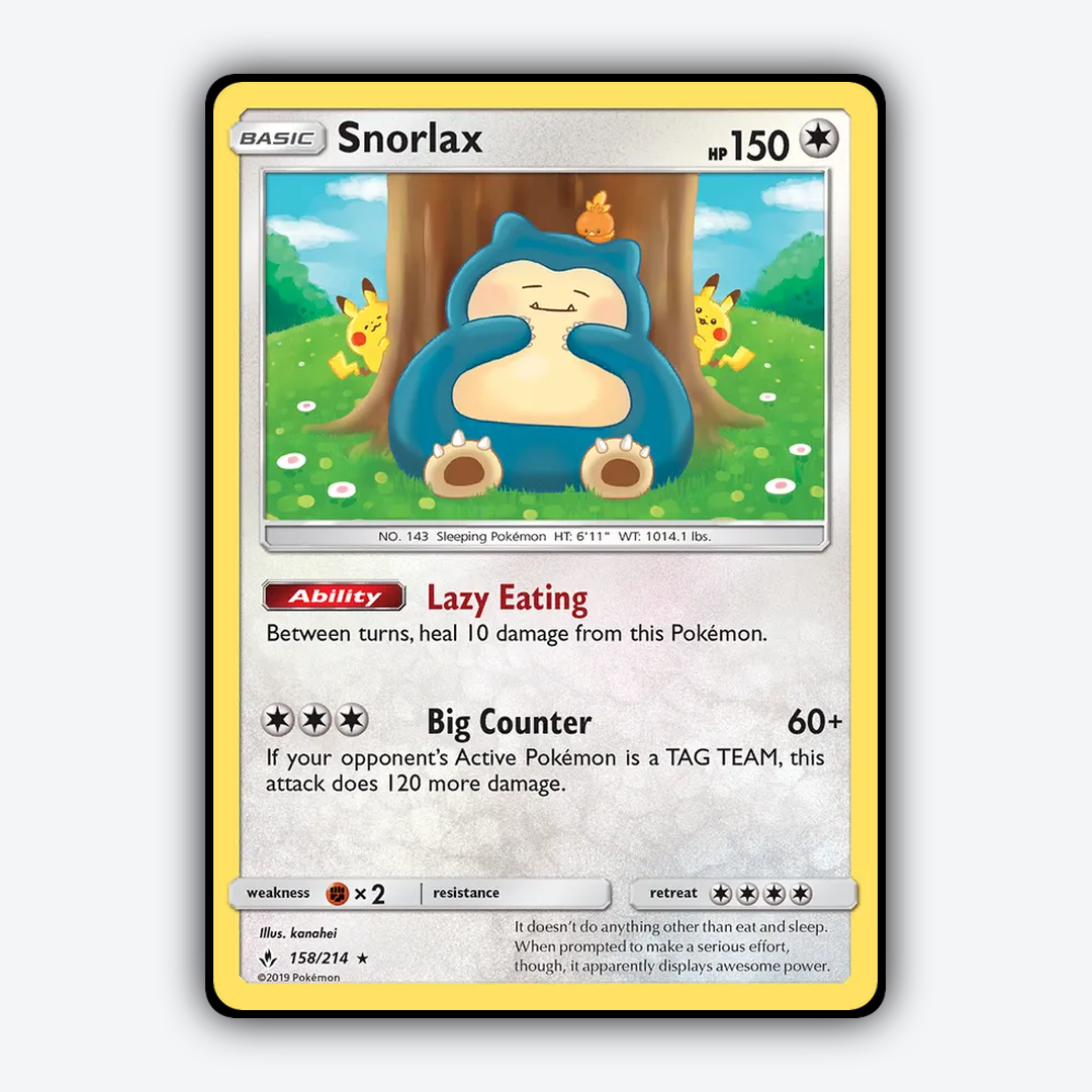 Snorlax 158/214 - Unbroken Bonds Set - Card Rug