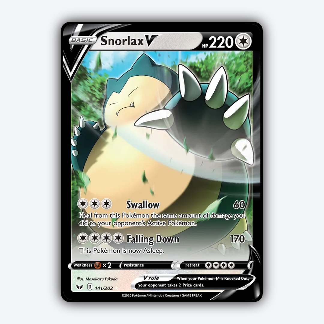 Snorlax V 141/202 - Sword & Shield Set - Card Rug