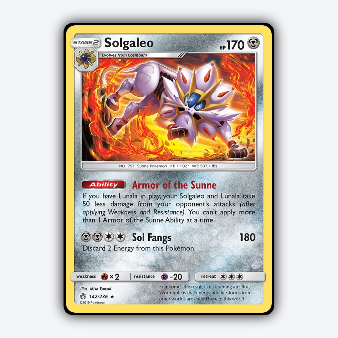 Solgaleo 142/236 - Cosmic Eclipse Set - Card Rug