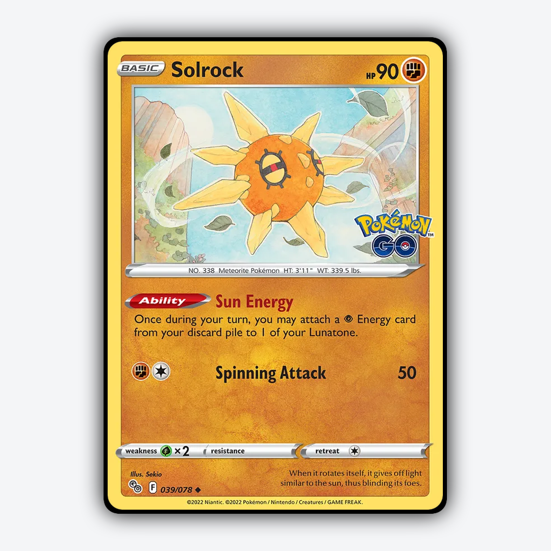 Solrock 039/78 - Pokémon GO Set - Card Rug