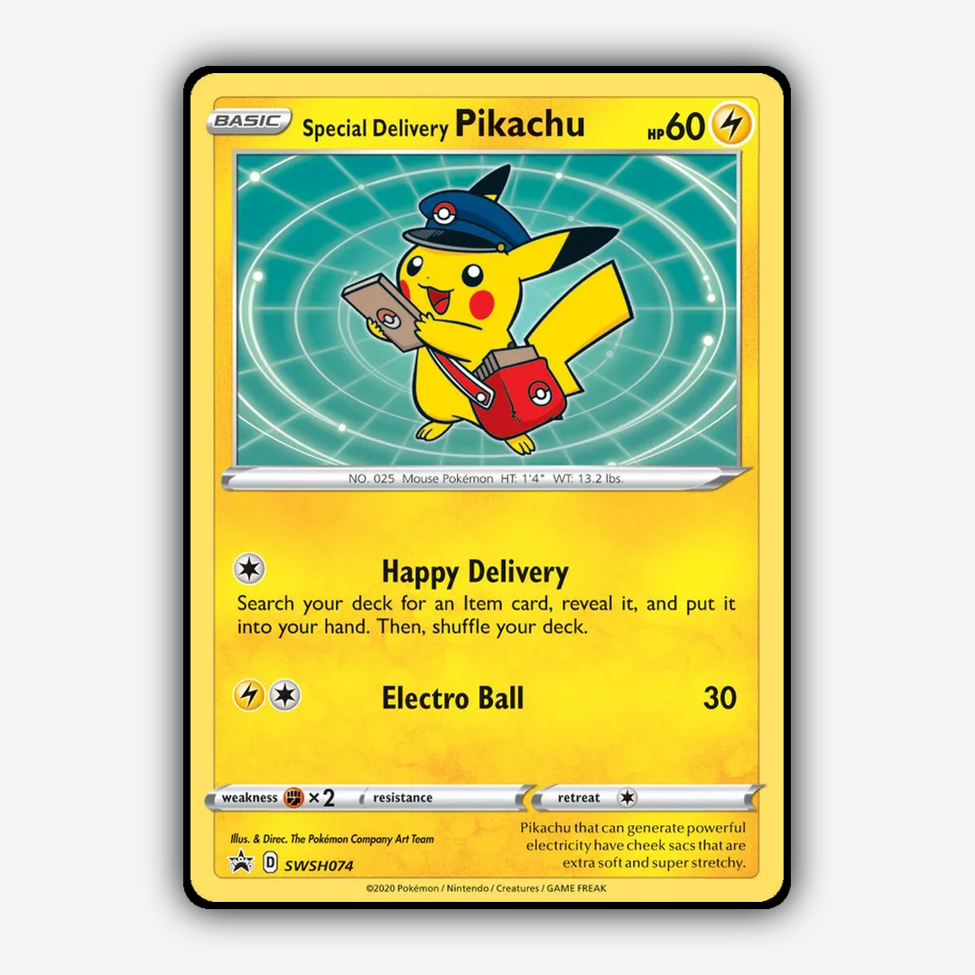 Special Delivery Pikachu #74 - SWSH Black Star Promos Set - Card Rug