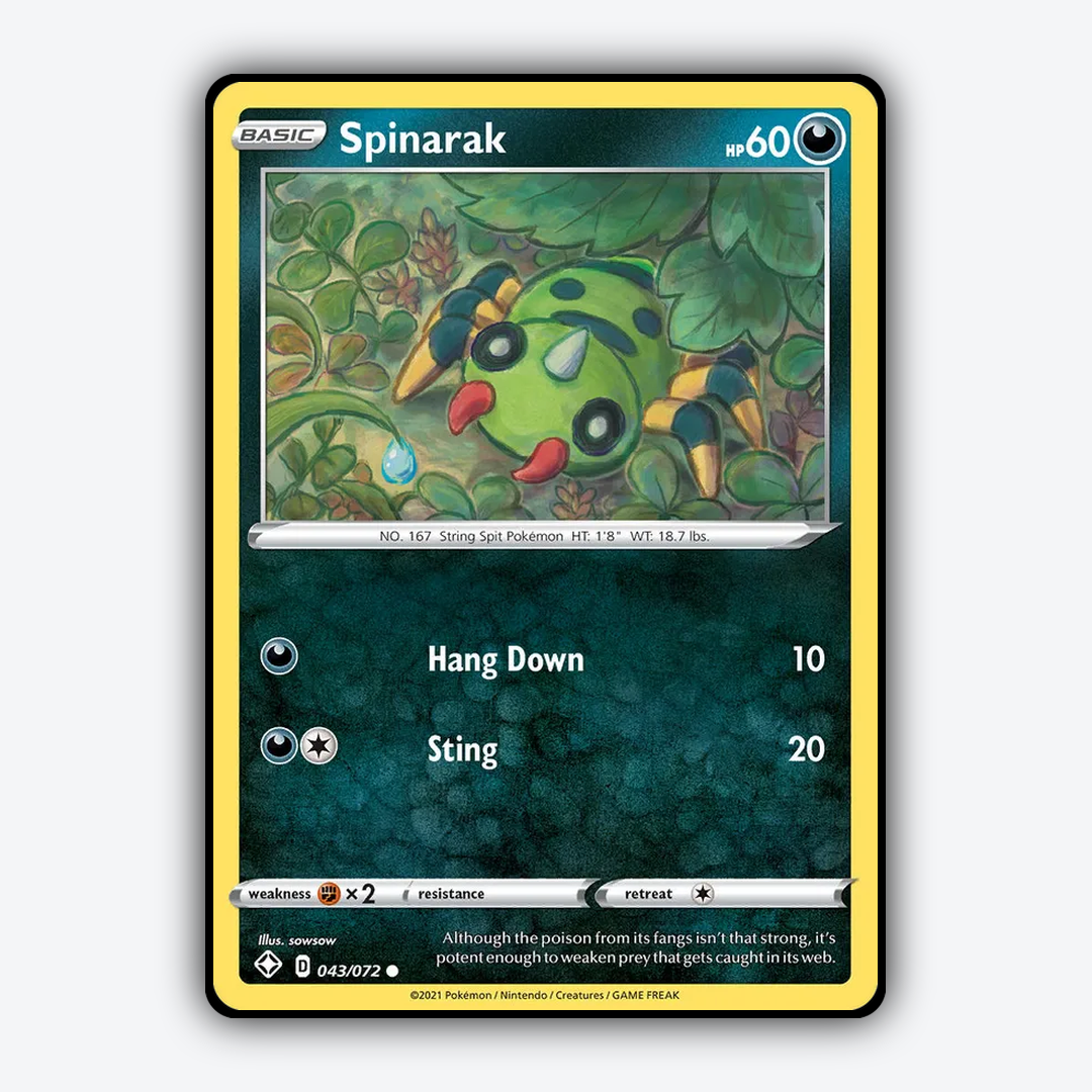Spinarak 043/72 - Shining Fates Set - Card Rug