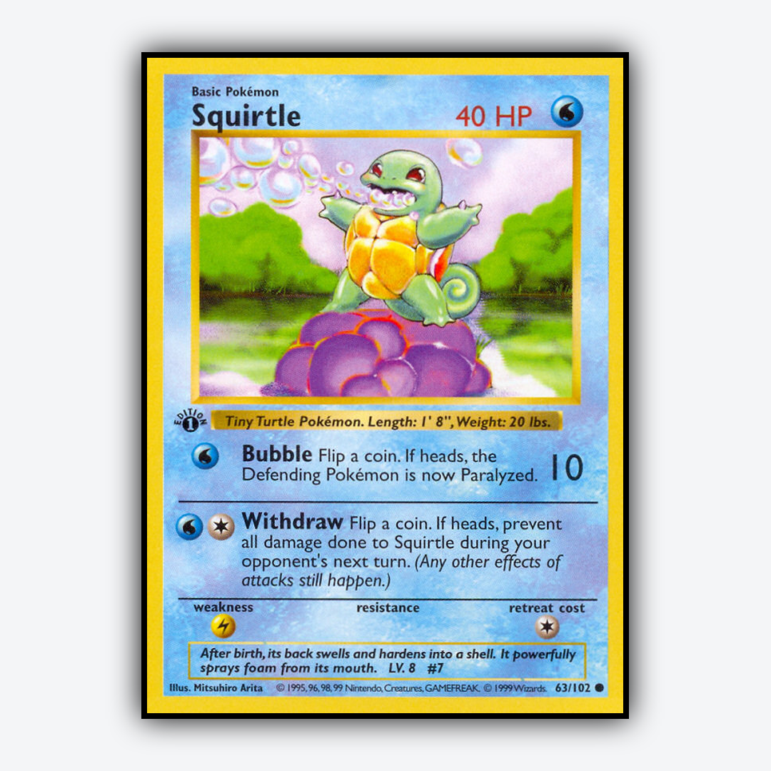 Squirtle #63 - Base Set - Card Rug