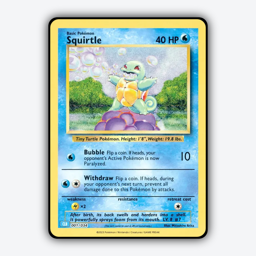 Squirtle 001/034 - Pokémon TCG Classic - Blastoise Set - Card Rug