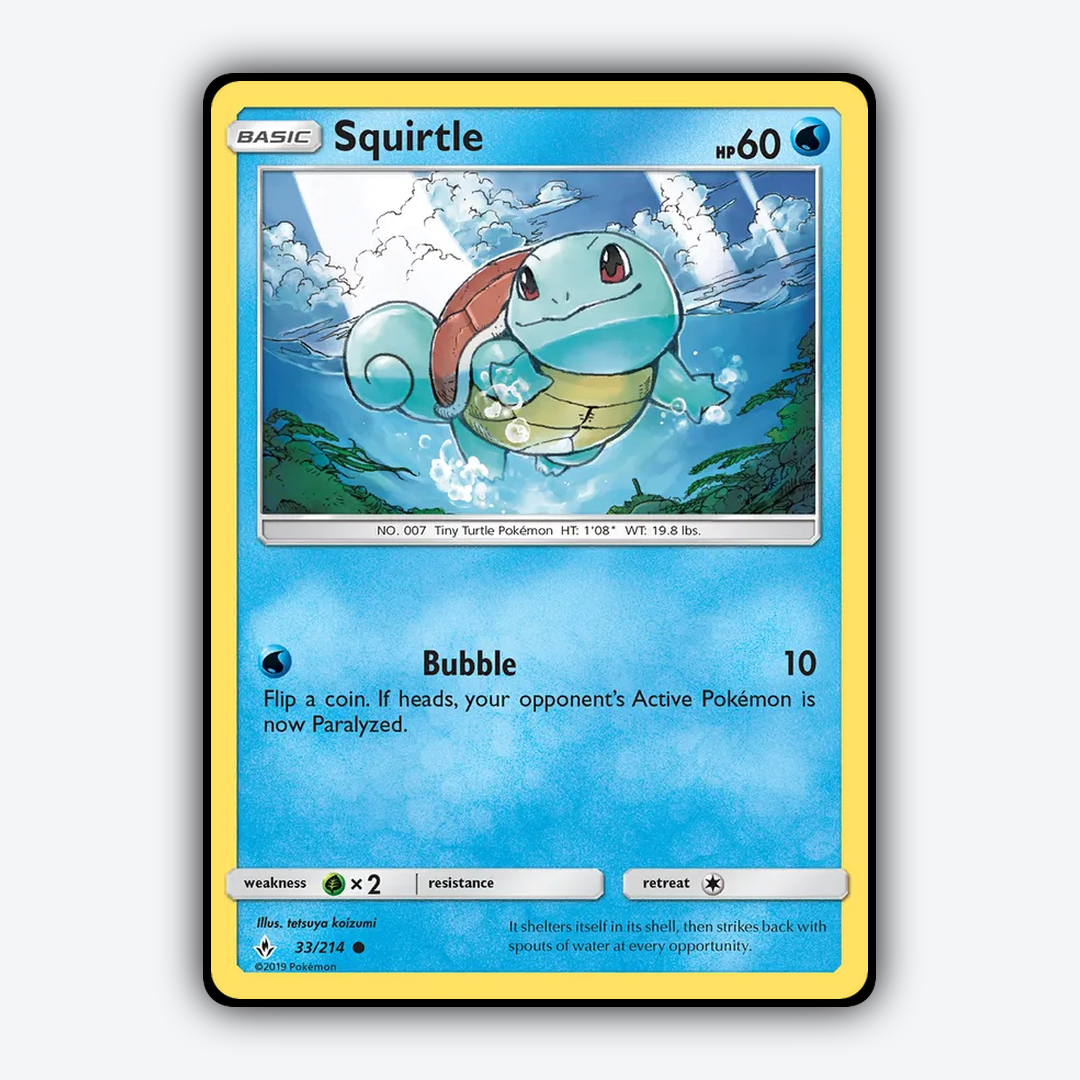 Squirtle 033/214 - Unbroken Bonds Set - Card Rug