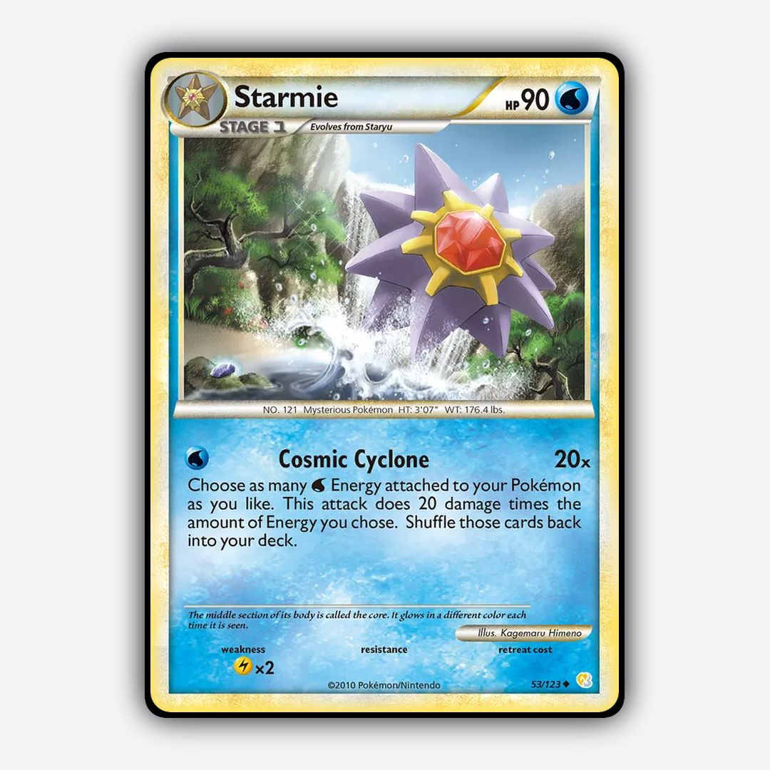 Starmie 053/123 - HeartGold & SoulSilver Set - Card Rug