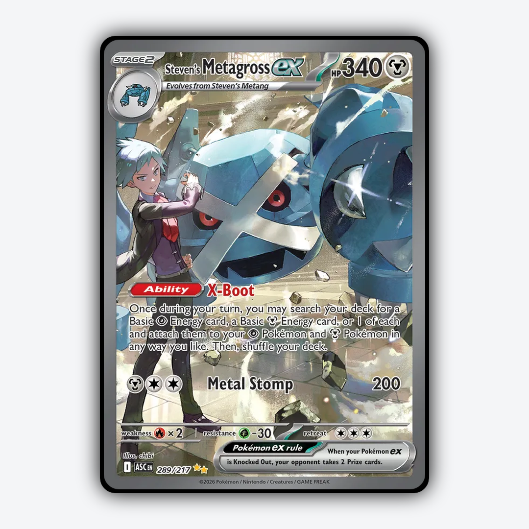 Steven's Metagross ex 289/217 - Ascended Heroes Set - Card Rug
