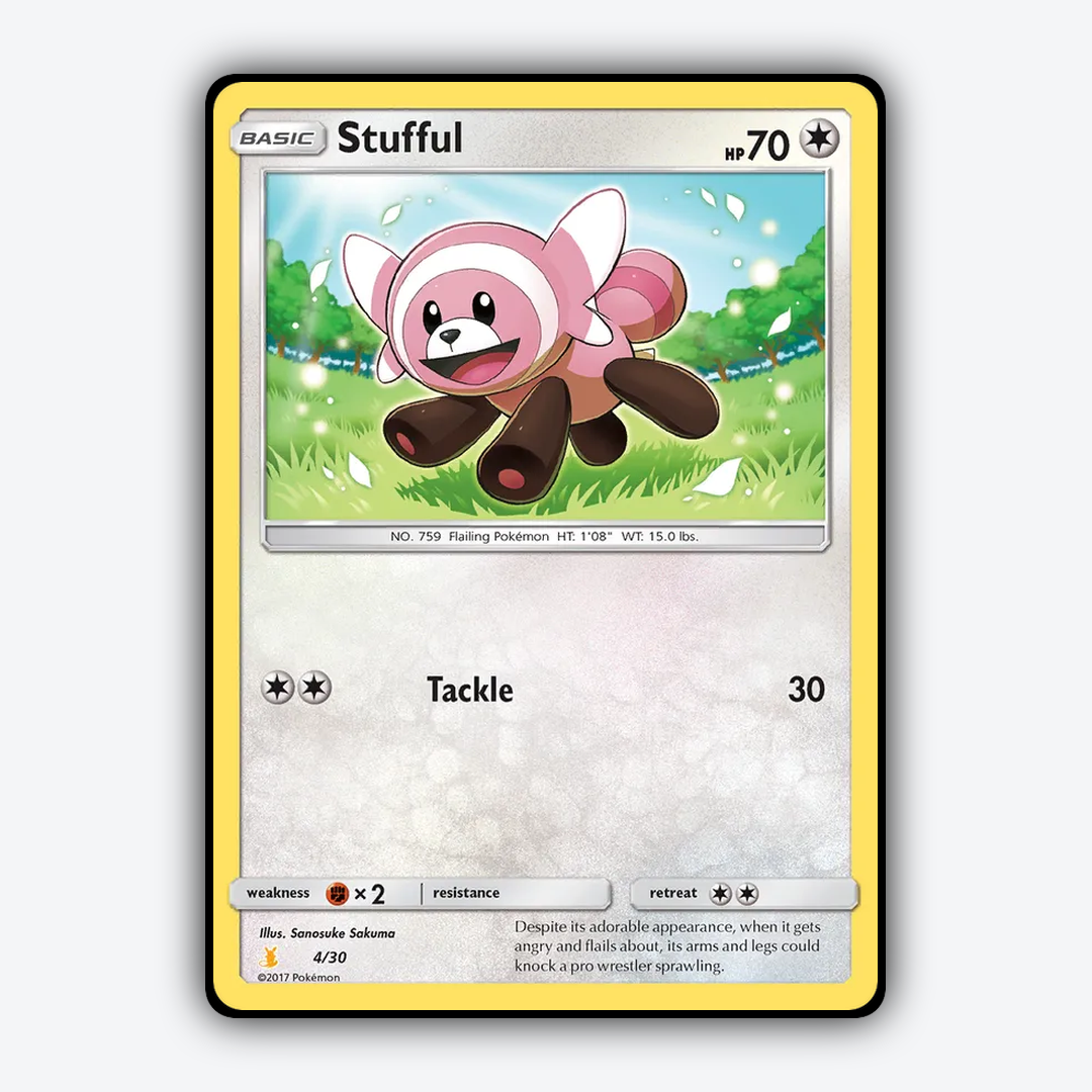 Stufful 004/30 - Sun & Moon Trainer Kit Alolan Raichu Set - Card Rug