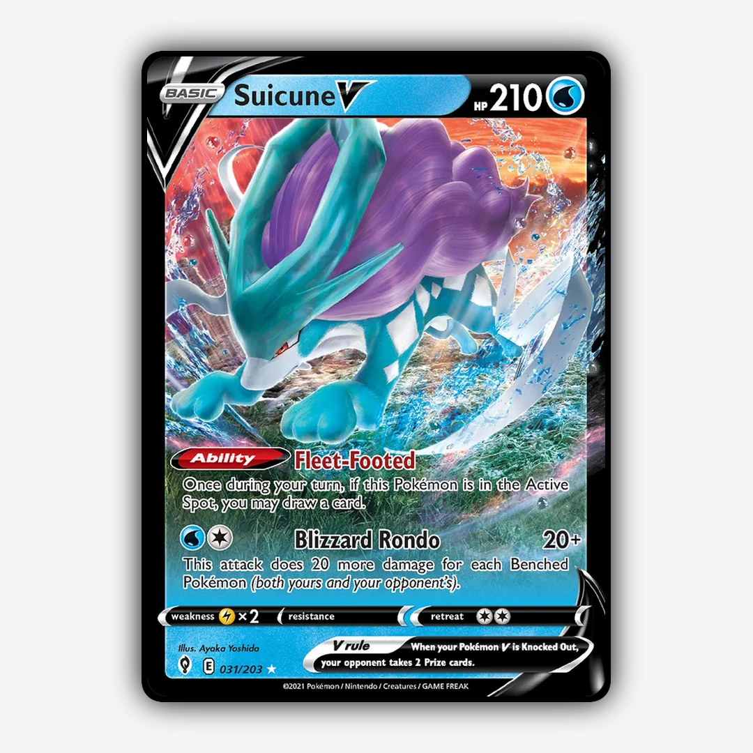 Suicune V #31 - Evolving Skies Set - Card Rug