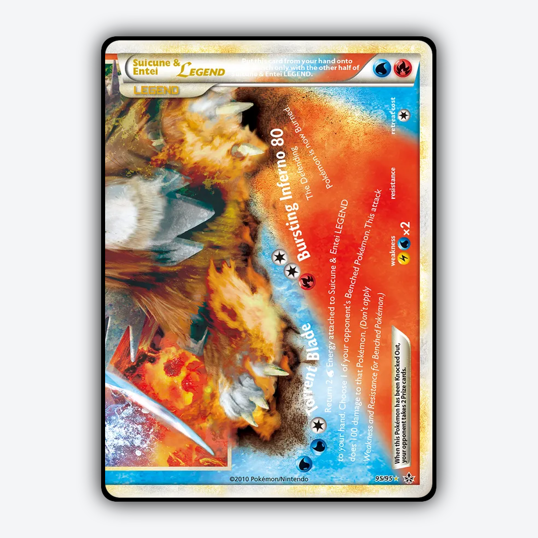 Suicune & Entei LEGEND 095/95 - HS—Unleashed Set - Card Rug