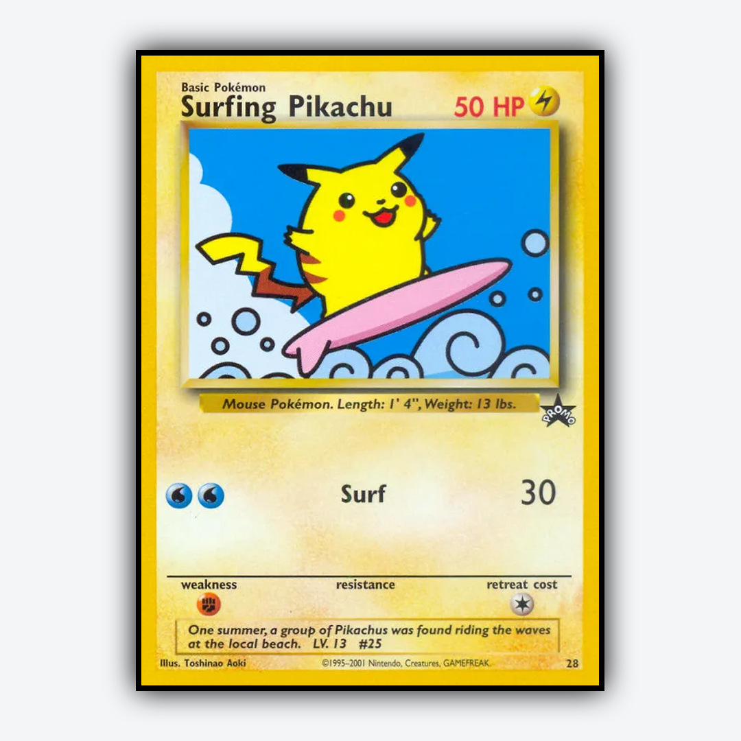Surfing Pikachu #28 - Wizards Black Star Promos Set - Card Rug