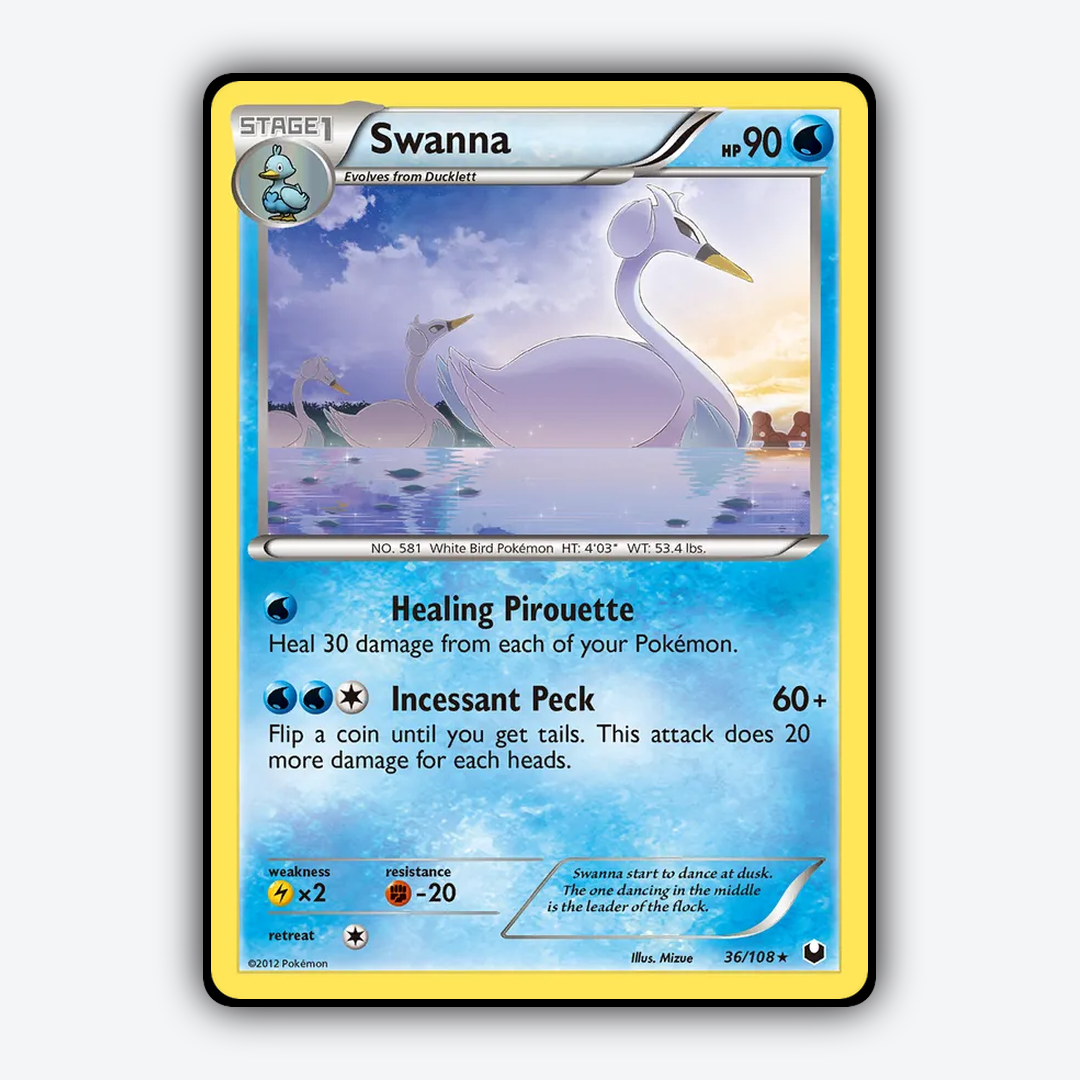 Swanna 036/108 - Dark Explorers Set - Card Rug