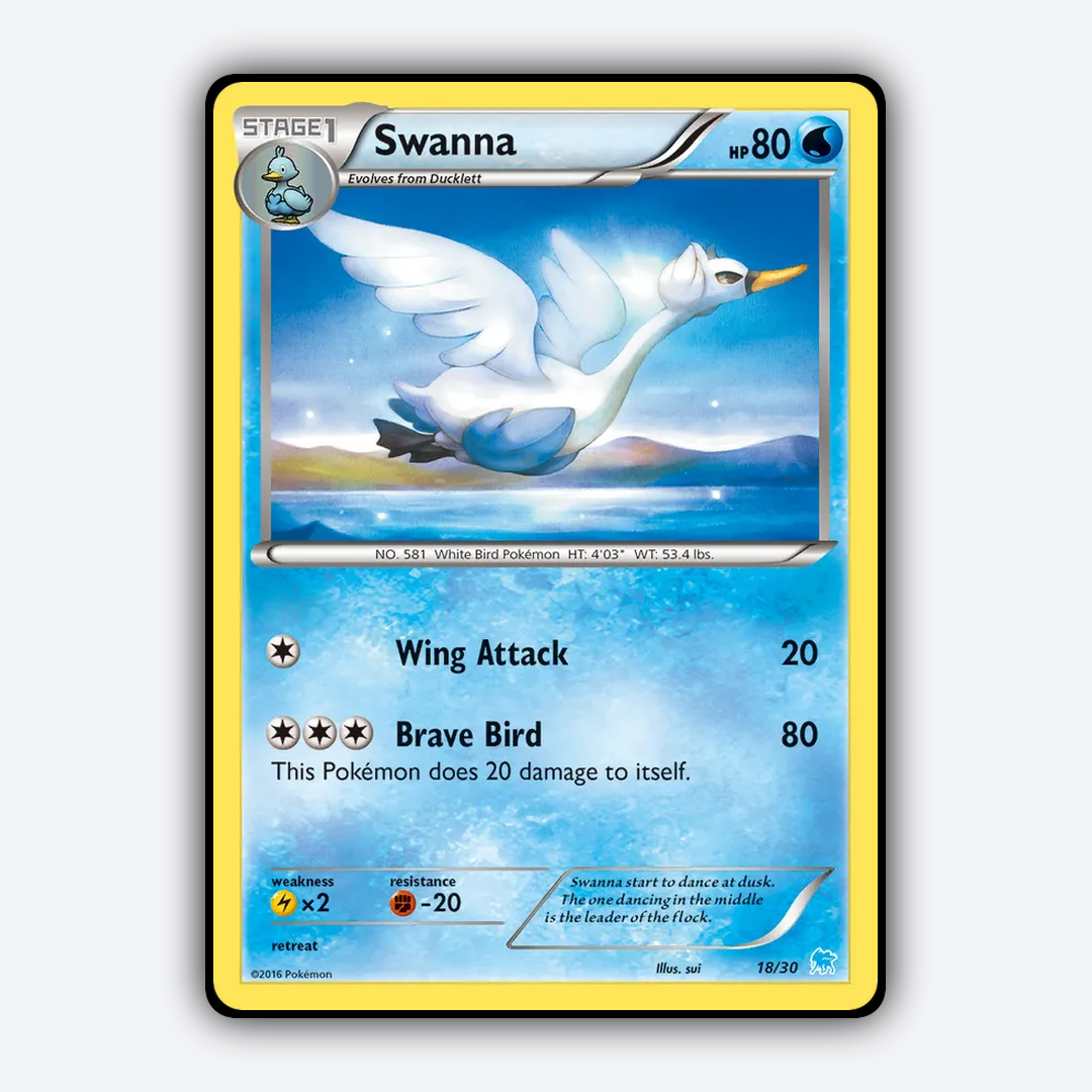 Swanna 018/30 - XY Trainer Kit Suicune Set - Card Rug