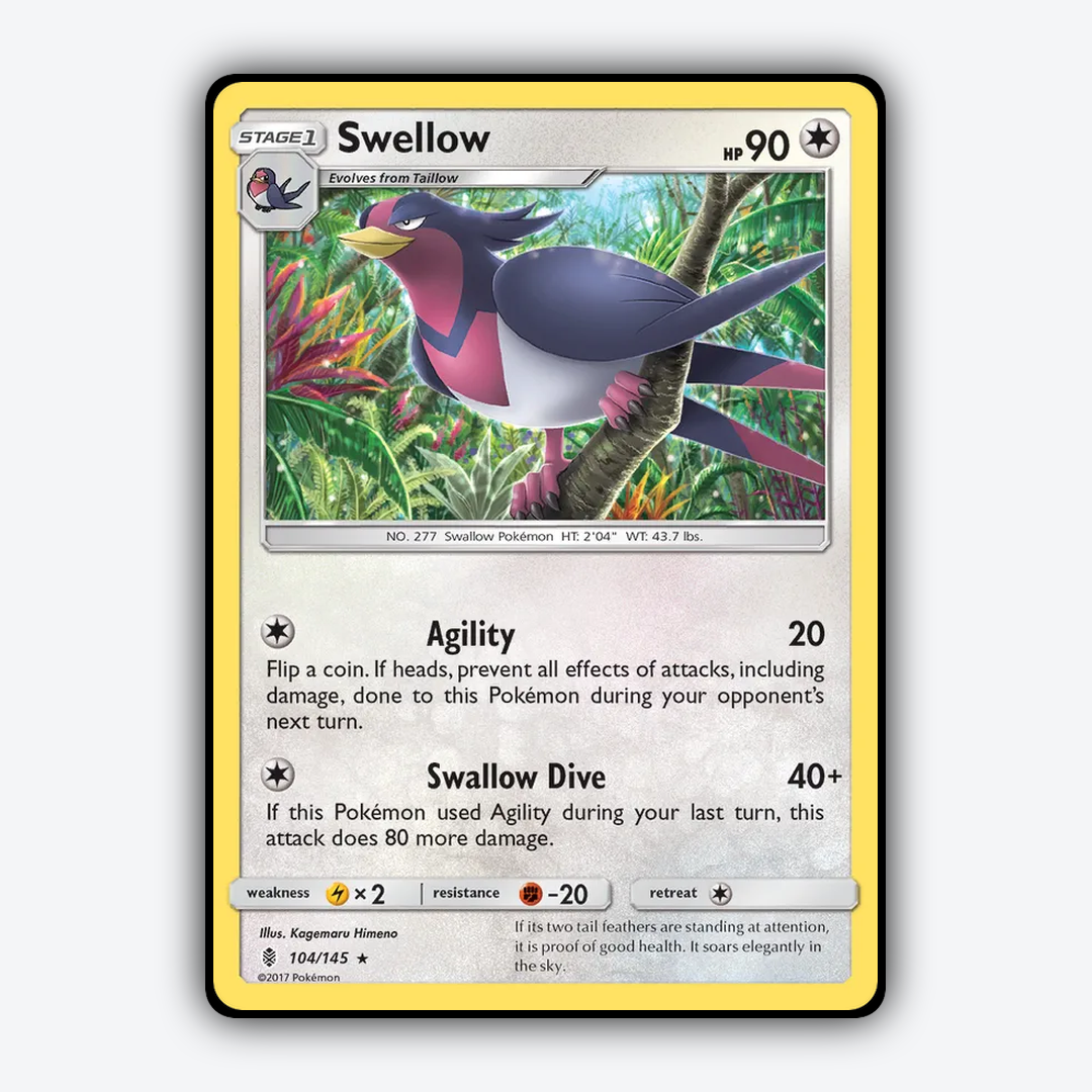 Swellow 104/145 - Guardians Rising Set - Card Rug