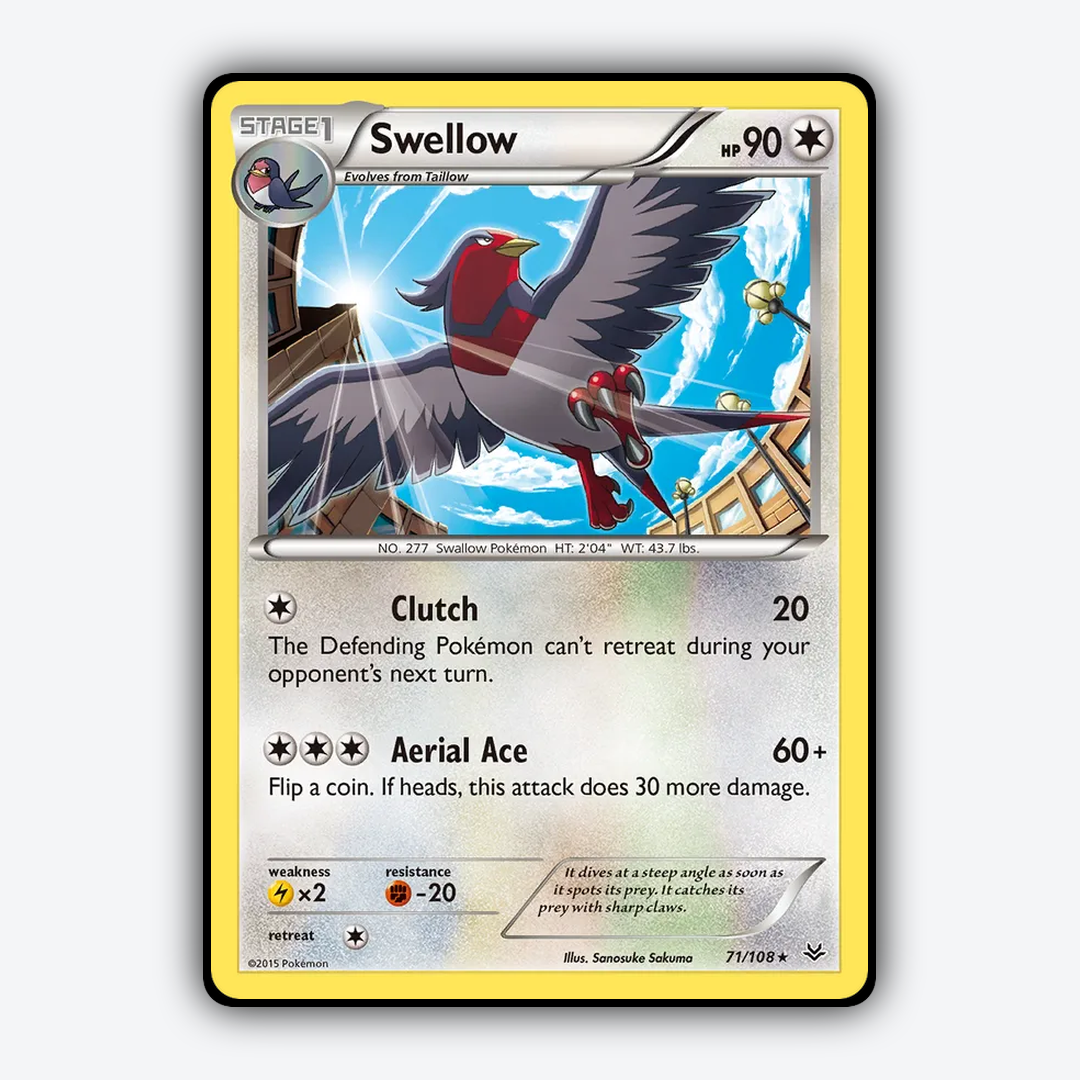 Swellow 071/108 - Roaring Skies Set - Card Rug