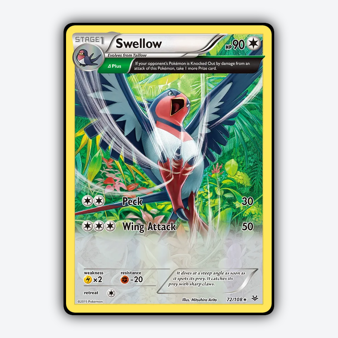 Swellow 072/108 - Roaring Skies Set - Card Rug