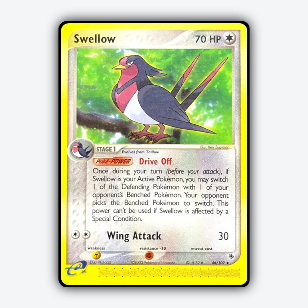 Swellow 046/109 - Ruby & Sapphire Set - Card Rug