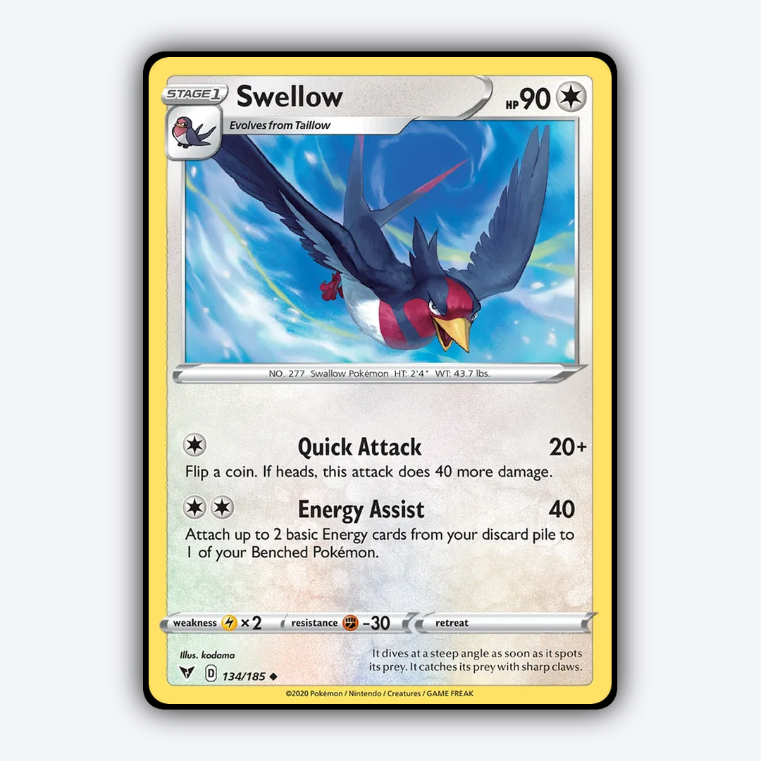 Swellow 134/185 - Vivid Voltage Set - Card Rug