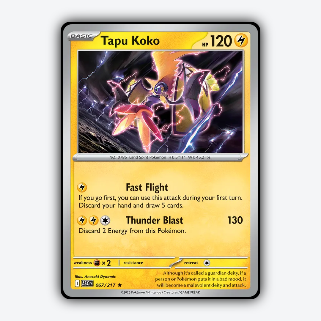 Tapu Koko 067/217 - Ascended Heroes Set - Card Rug