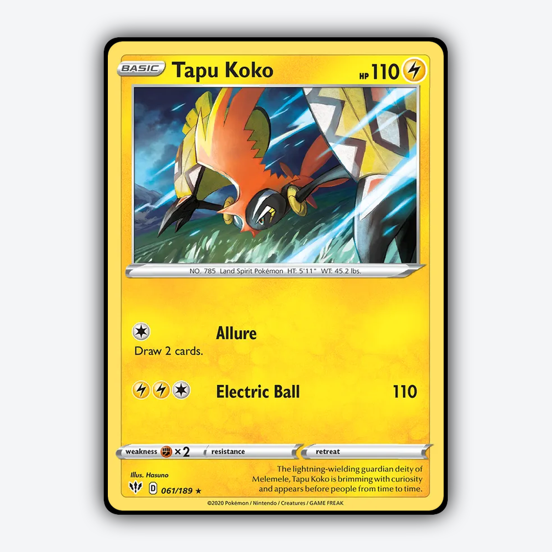 Tapu Koko 061/189 - Darkness Ablaze Set - Card Rug