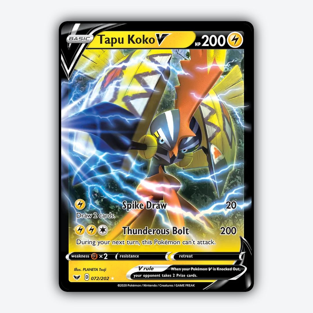 Tapu Koko V 072/202 - Sword & Shield Set - Card Rug