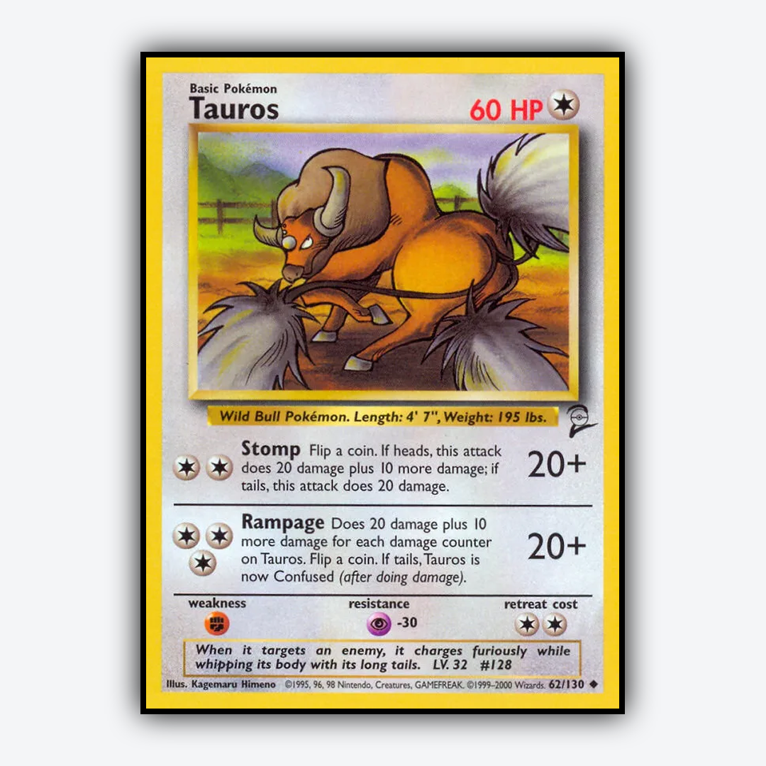 Tauros 062/130 - Base Set 2 Set - Card Rug
