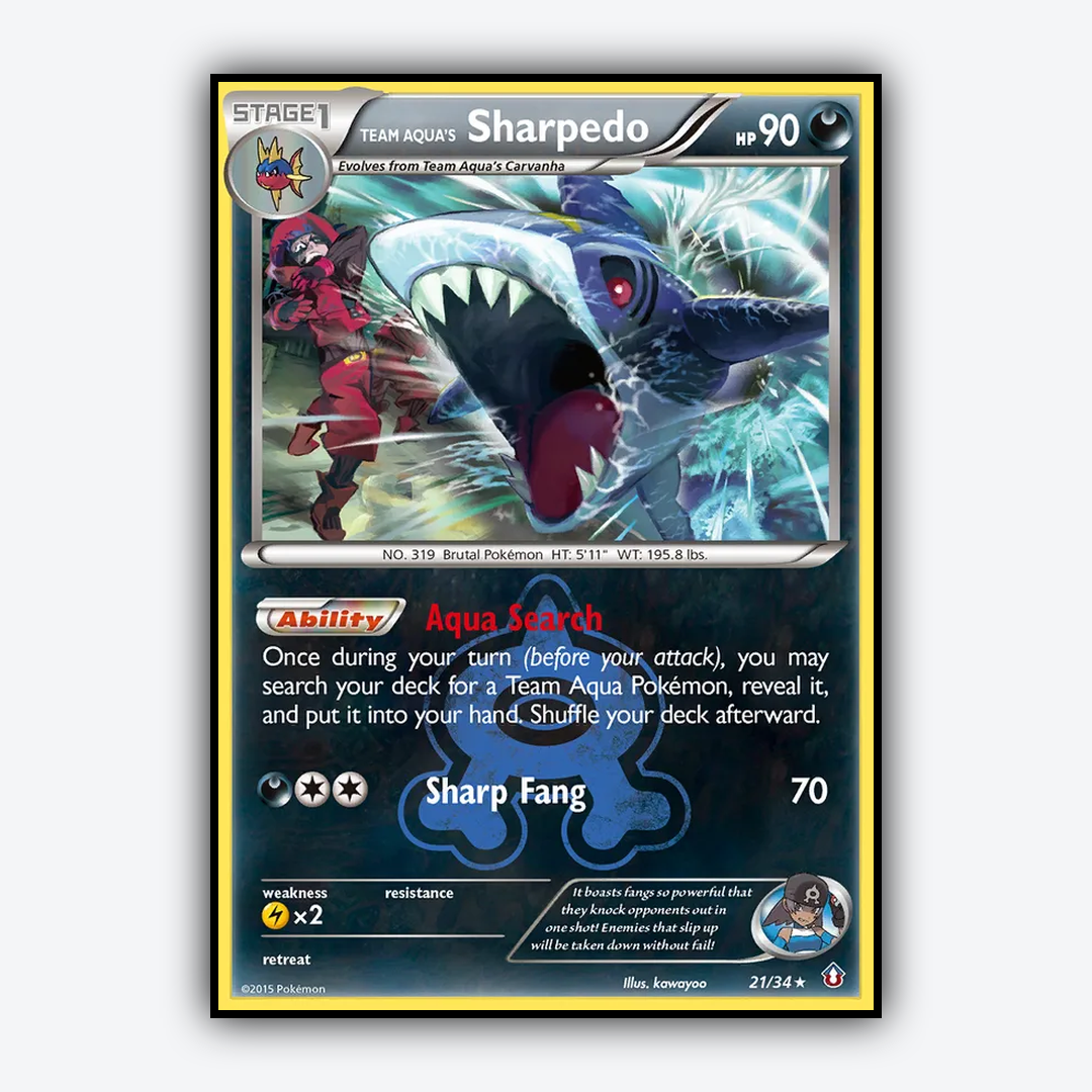 Team Aqua's Sharpedo 021/34 - Double Crisis Set - Card Rug