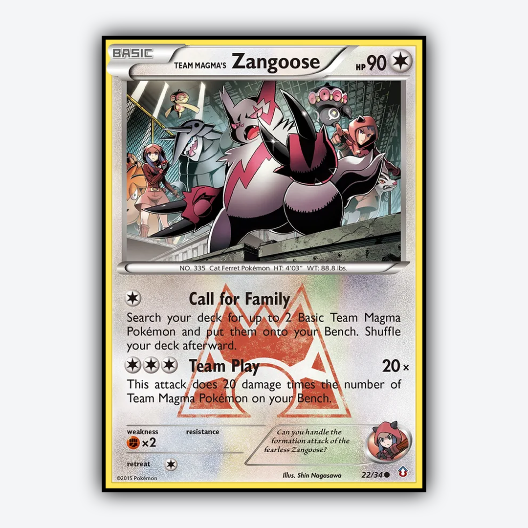 Team Magma's Zangoose 022/34 - Double Crisis Set - Card Rug
