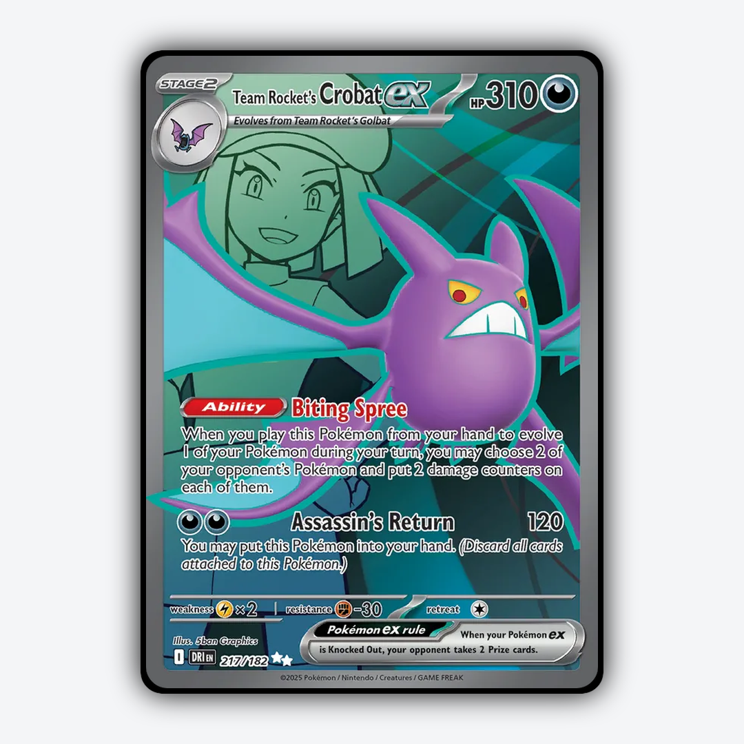 Team Rocket's Crobat ex #217 - Destined Rivals Set - Card Rug