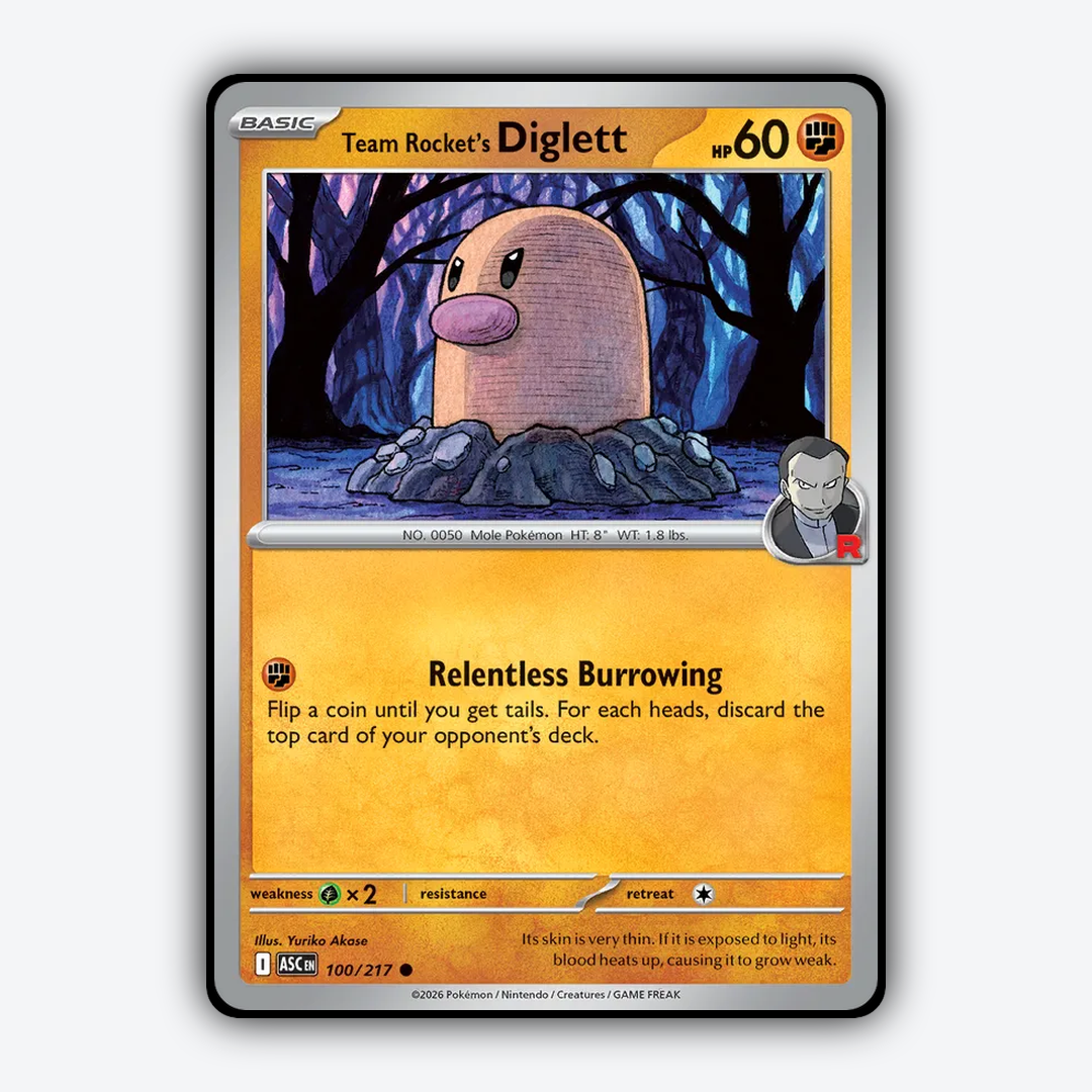 Team Rocket's Diglett 100/217 - Ascended Heroes Set - Card Rug