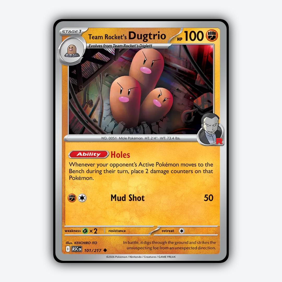Team Rocket's Dugtrio 101/217 - Ascended Heroes Set - Card Rug